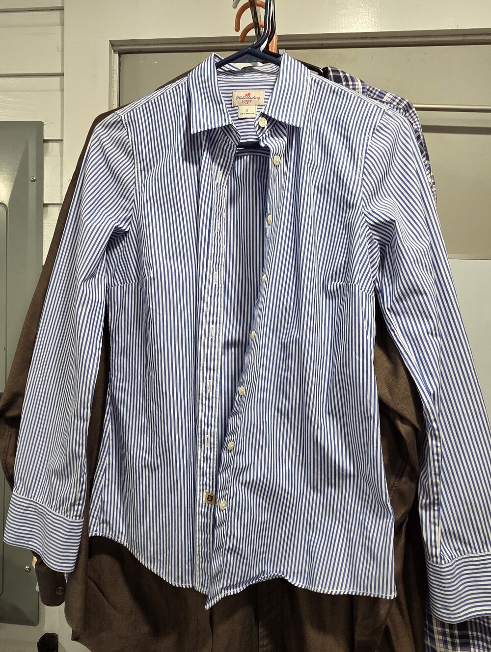 J. Crew Haberdashery Blue & White Vertical Stripe Button-Down Shirt